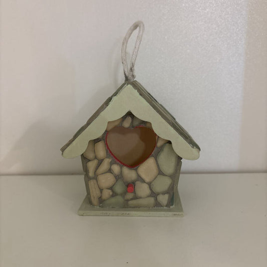 Miniature sea glass bird house