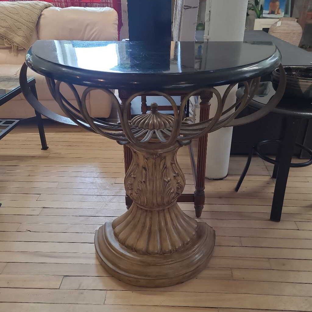 MAGNUSSEN HOME MARBLE TOP HALF MOON TABLE