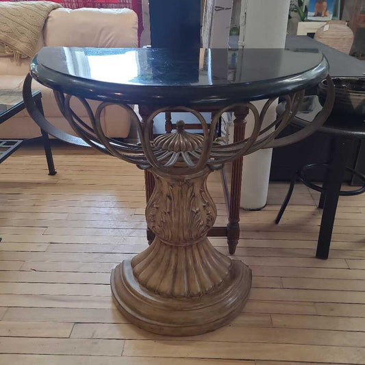MAGNUSSEN HOME MARBLE TOP HALF MOON TABLE