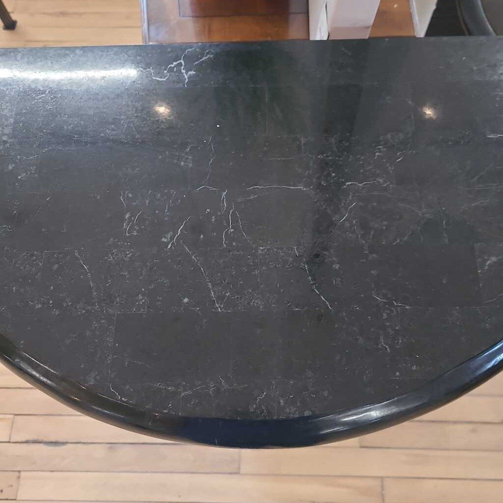 MAGNUSSEN HOME MARBLE TOP HALF MOON TABLE