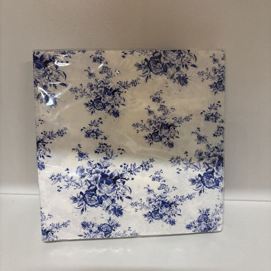 Blue Vintage Flora Paper Napkins