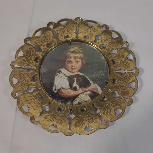 VTG BRASS BUTTERFLY PHOTO FRAME
