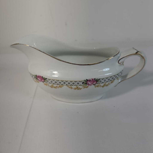 VTG WEDGEWOOD CERAMIC GRAVY BOAT FLORAL ROSE