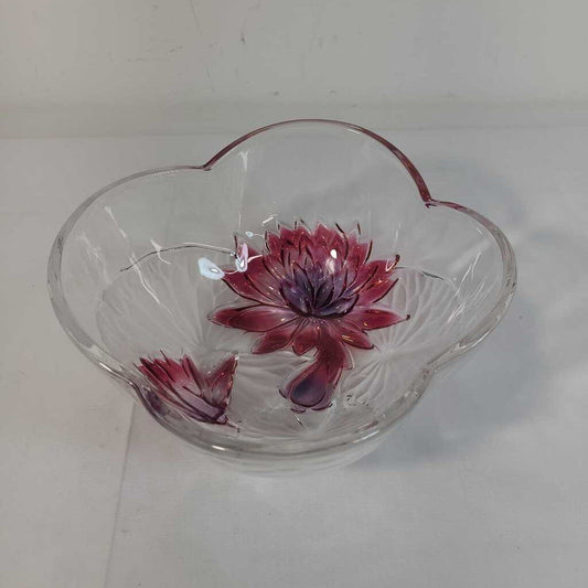 FROSTED MAROON BLOSSOM BOWL