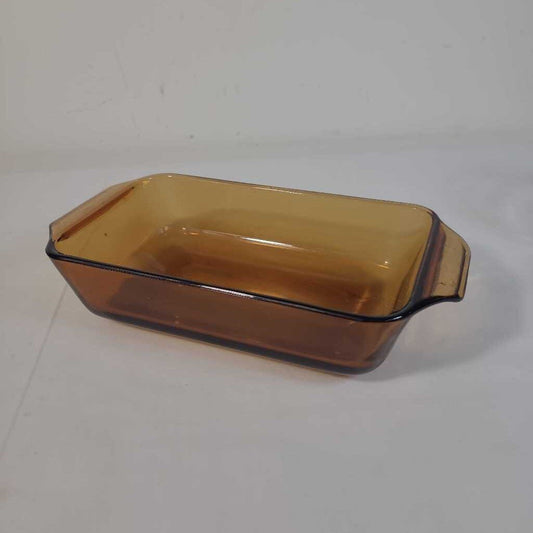 ANCHOR HOCKING AMBER GLASS LOAF PAN