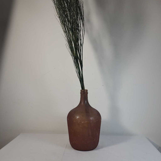 SM RUST GLASS VASE W/FAUX GREENERY