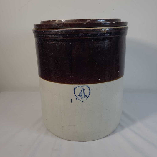 STONEWARE 4 GALLON CROCK W/LID
