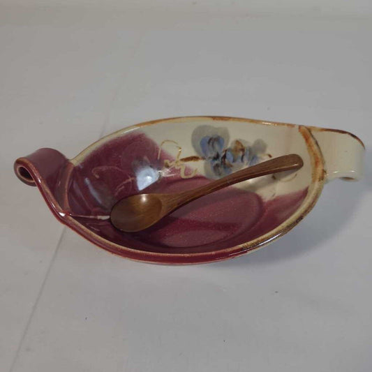 PAVLO POTTERY DIP DISH W/SPREADER