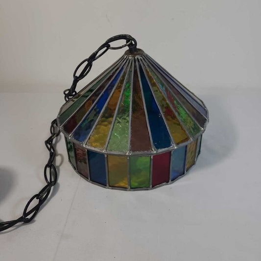 RAINBOW STAINED GLASS HANGING LIGHT