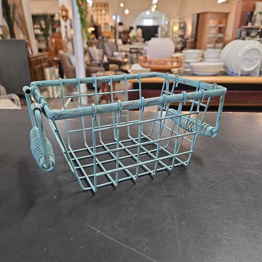 GREEN METAL BASKET