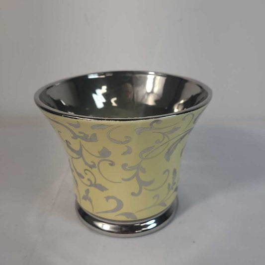 CHARTREUSE/ SILVER VASE