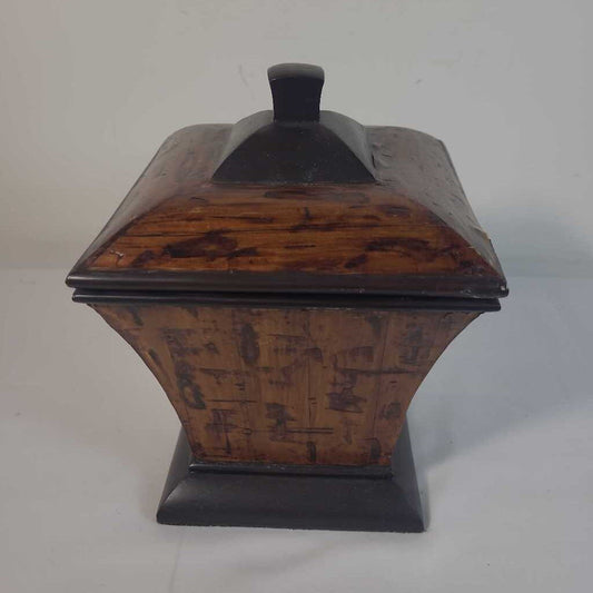 FAUX WOOD LIDDED BOX