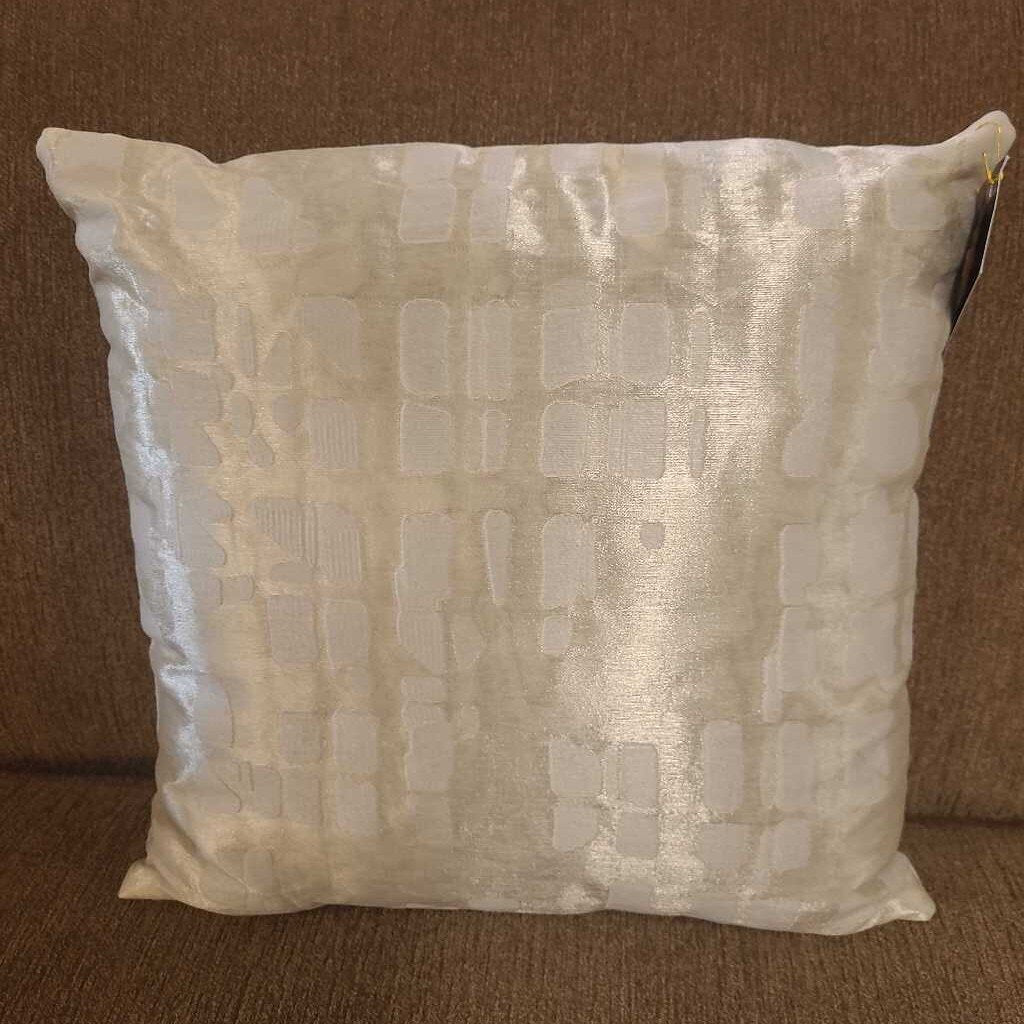 IVORY SATIN GEOMETRIC PILLOW