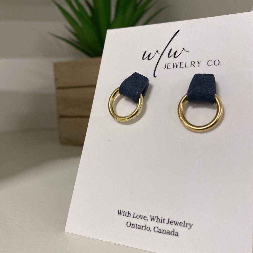 Astrid Loop Studs - Navy