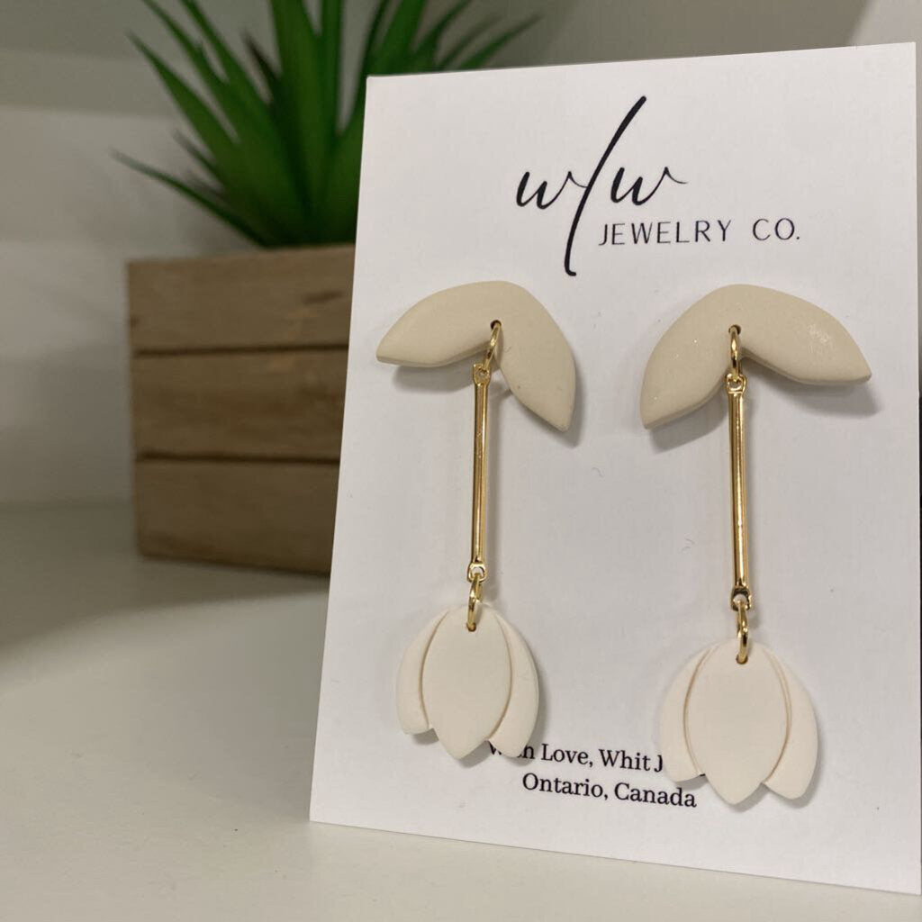 REVERSE TULIPS - BEIGE & WHITE