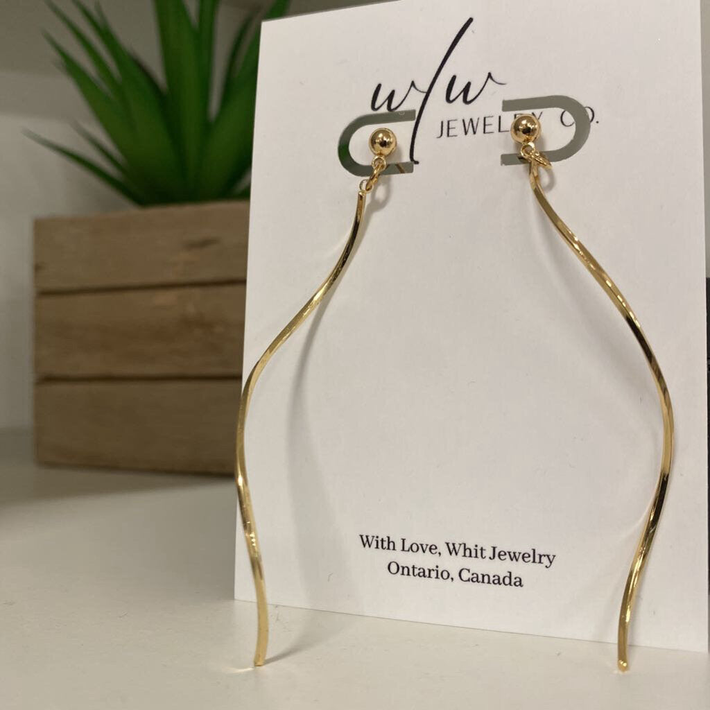 GOLD WAVE DANGLES (.925 POSTS)