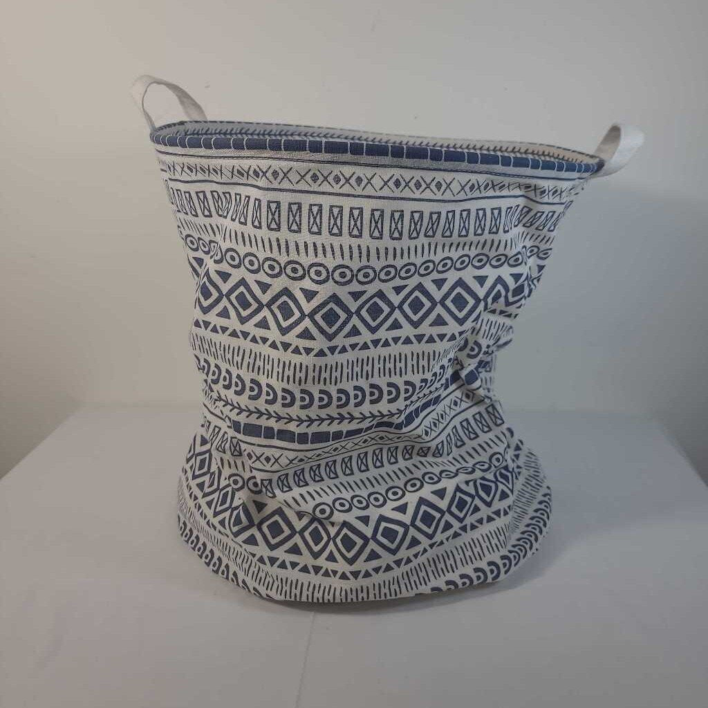 BLUE & WHITE CANVAS HAMPER