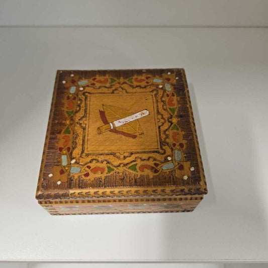 VINTAGE HAND-PAINTED CIGARETTE BOX