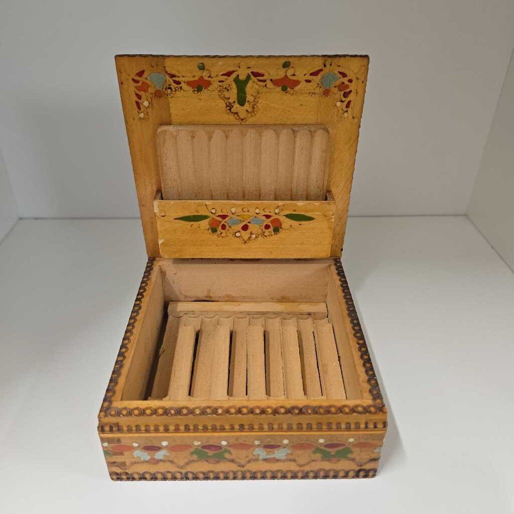VINTAGE HAND-PAINTED CIGARETTE BOX