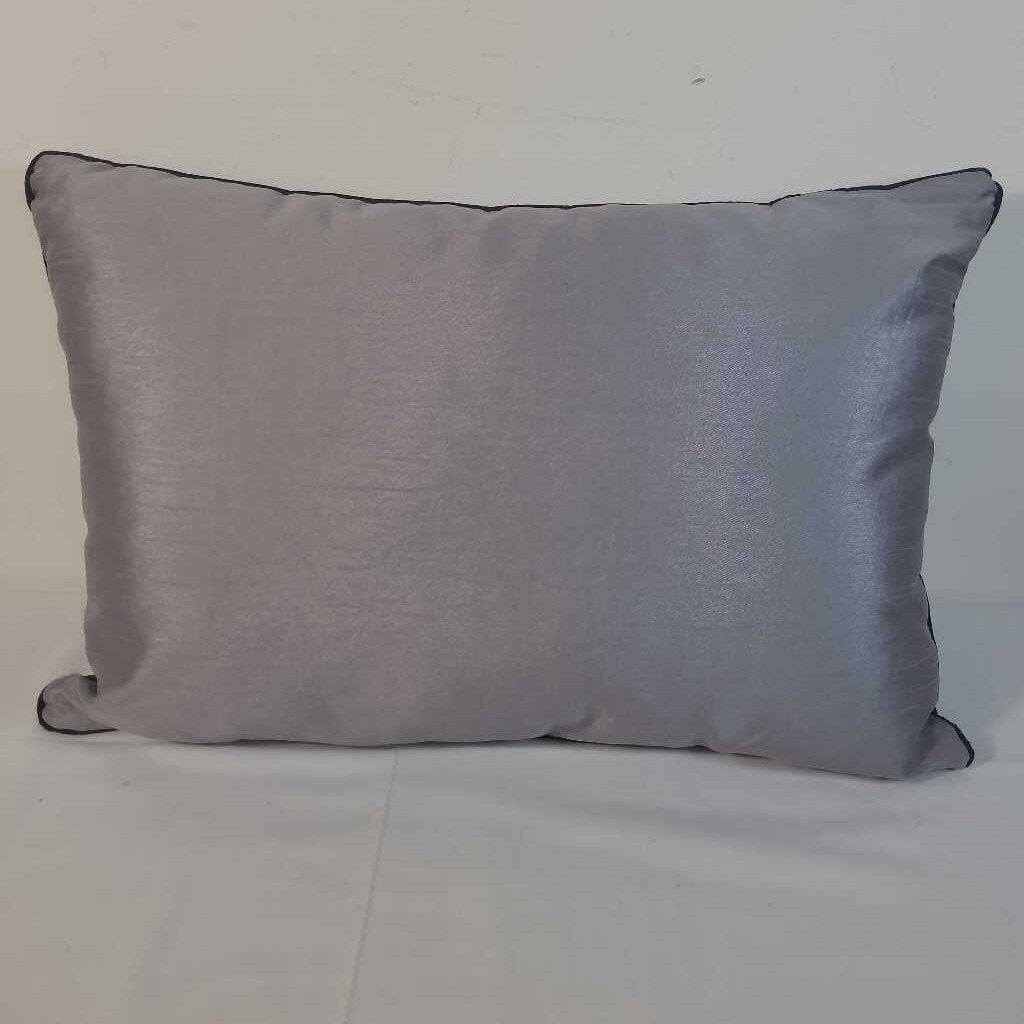 BLACK/GREY SATIN LUMBAR PILLOW