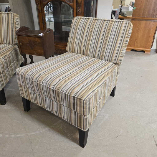 STRIPED ARMLESS CHAIR