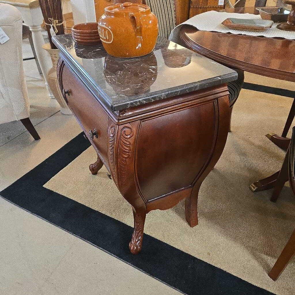 BOMBAY MARBLE TOP 2 DRAWER CHEST