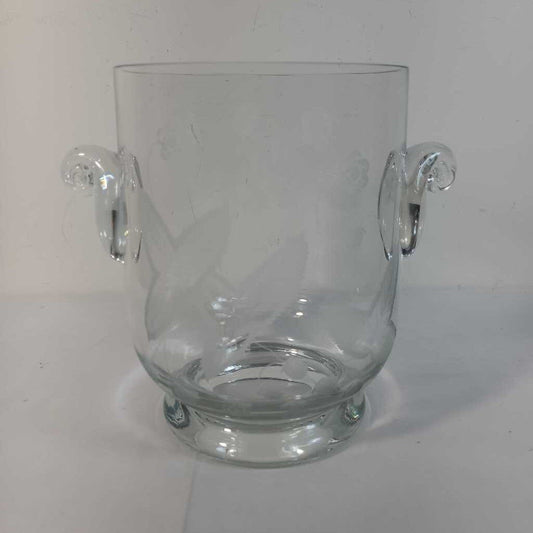 MCM CRYSTAL WINE COOLER W/ ETCHED STRAWBERRIES