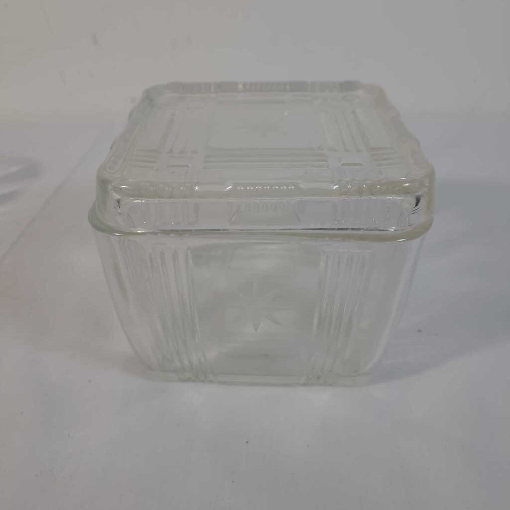 VTG HAZEL ATLAS CRISSCROSS SQ STORAGE DISH