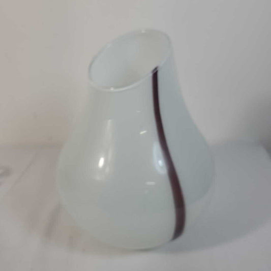 HANDBLOWN WHITE GLASS VASE