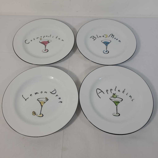 S/4 POTTERY BARN MARTINI PLATES