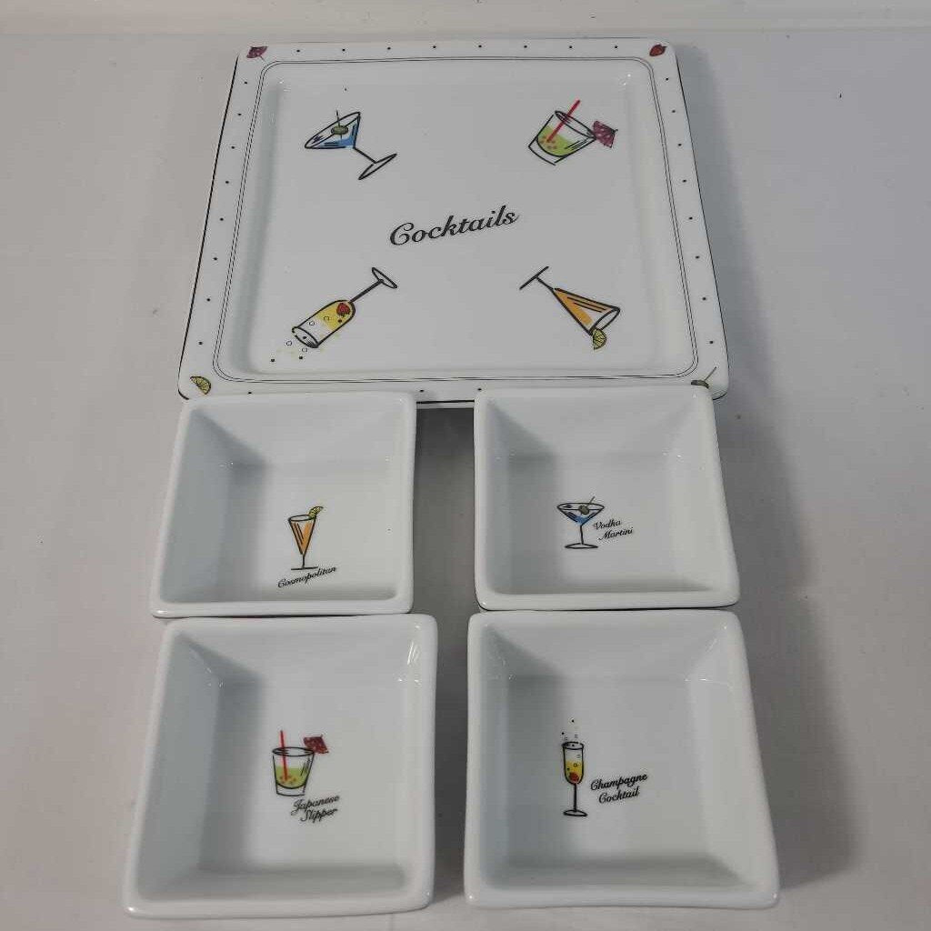 MAYFAIR & JACKSON SERVING PLATE W/4 DISHES