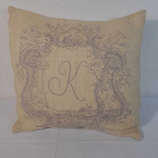 BURLAP K PILLOW