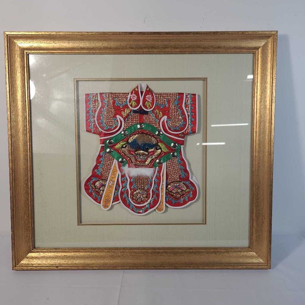 FRAMED TRADITIONAL TAIWANESE PUPPETRY COSTUME A