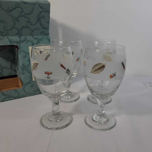 NATURE WOOD S/4 WINE GLASSES