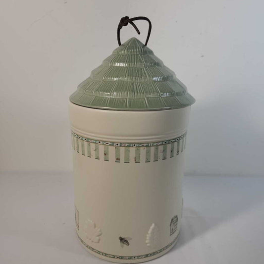 NATURE WOOD CROCK (chip noted)