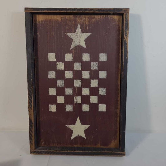 STAR CHECKERBOARD WALL SIGN
