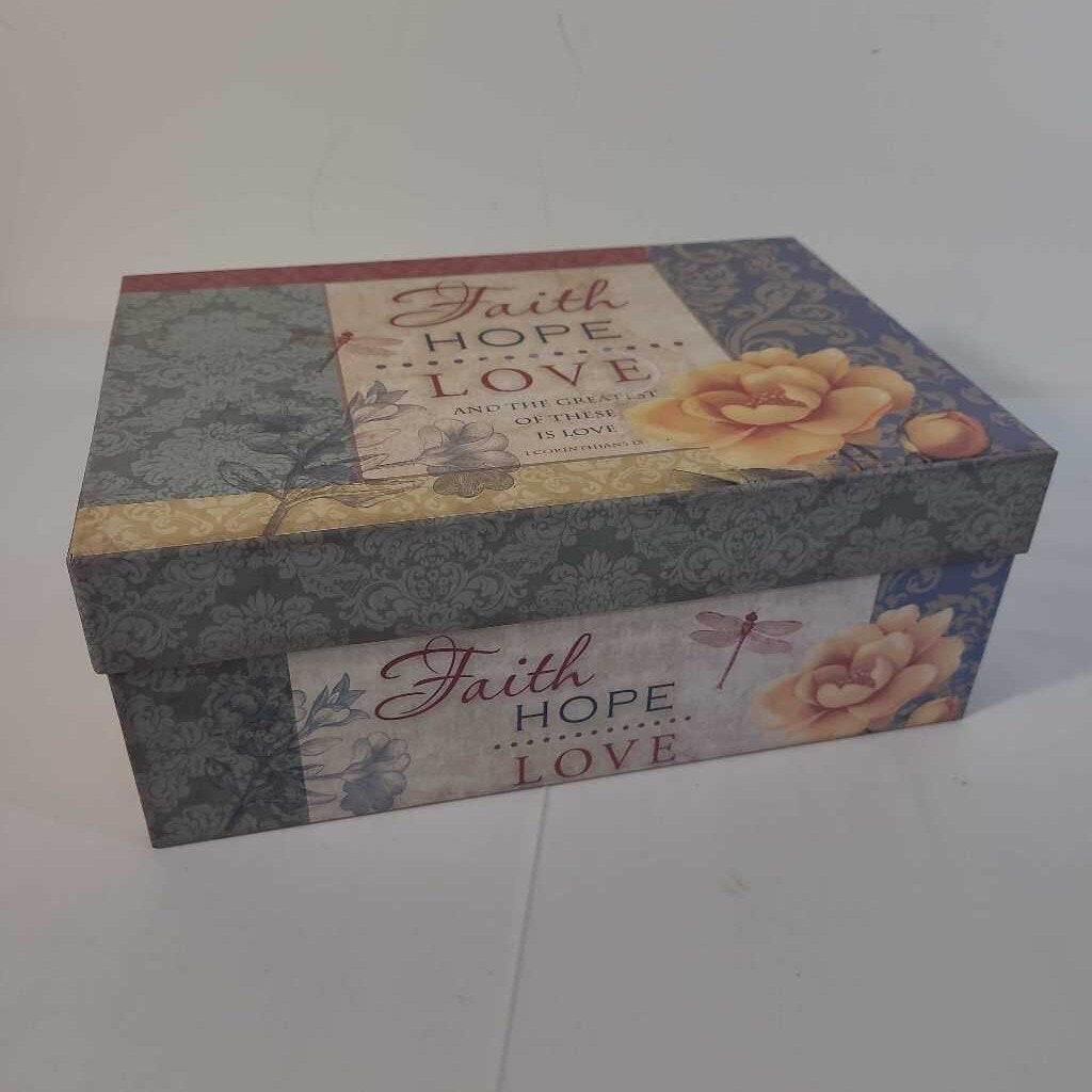 FAITH HOPE LOVE LIDDED BOX