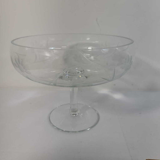 ETCHED GLASS COMPOTE