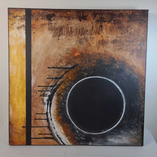 ABSTRACT ORANGE & BLACK CANVAS B