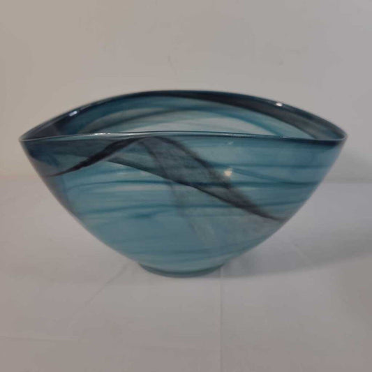 BLUE SWIRL GLASS BOWL
