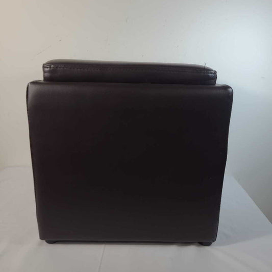 BROWN FOOTSTOOL W/STORAGE