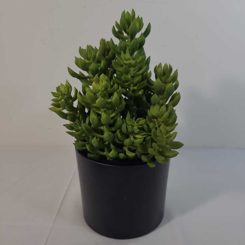 FAUX GREENERY IN BLACK POT