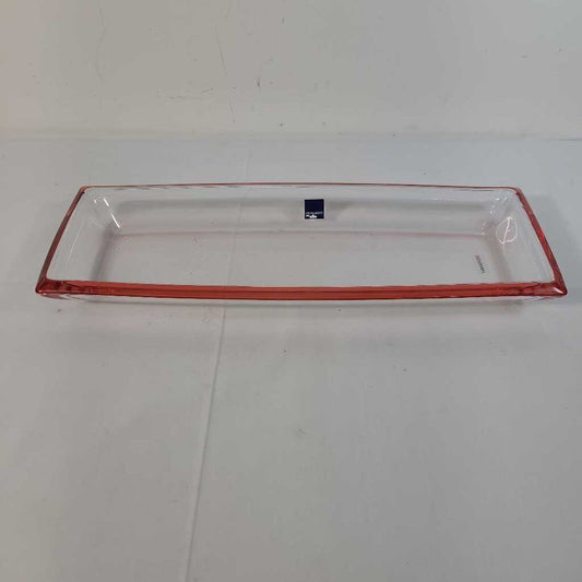 LEONARDO RED RIMMED GLASS DISH