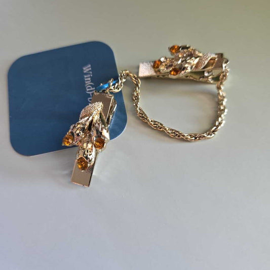 Dress/Sweater Clip Amber Crystals