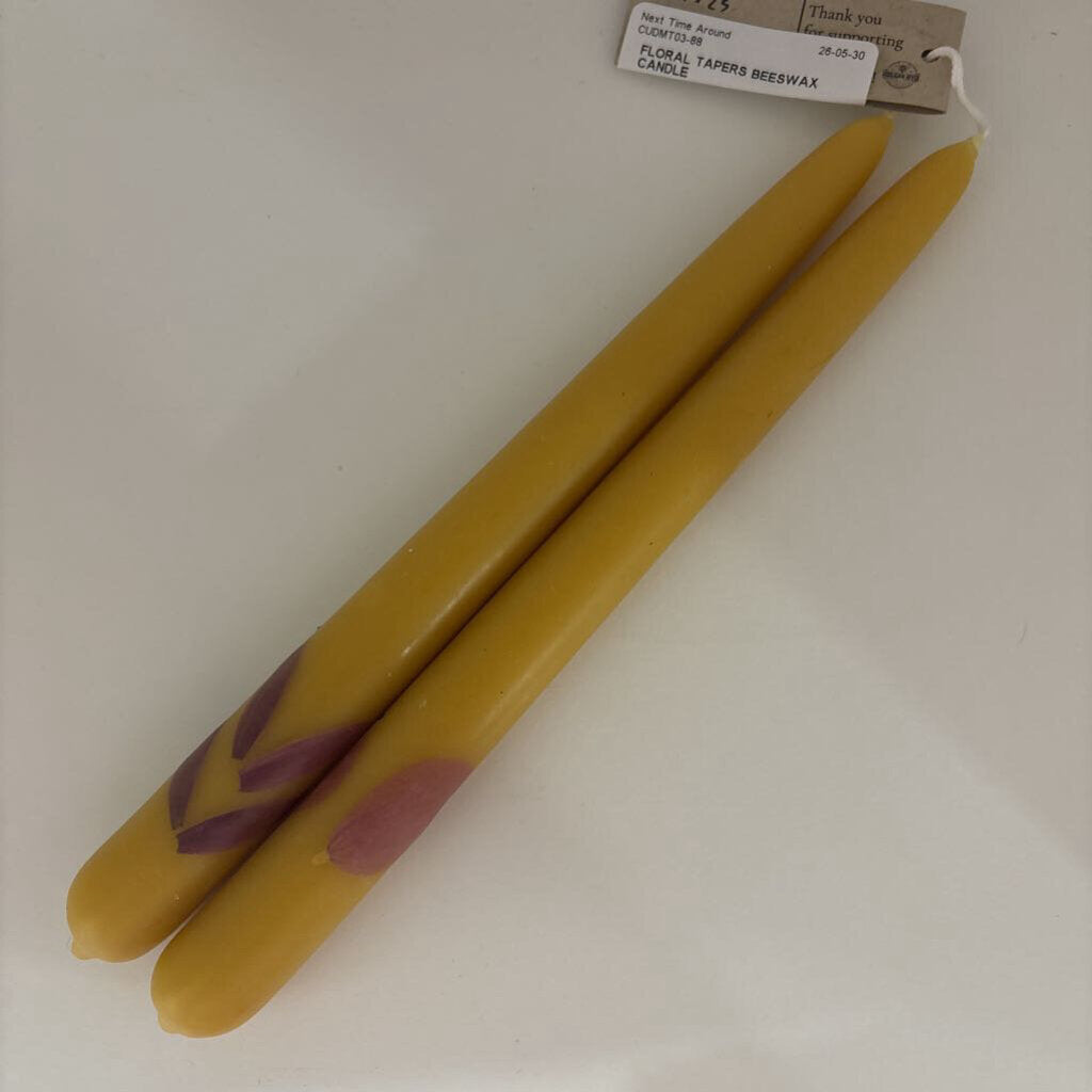 FLORAL TAPERS BEESWAX CANDLE