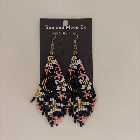 Vintage Moon Pattern, Handcrafted Beads