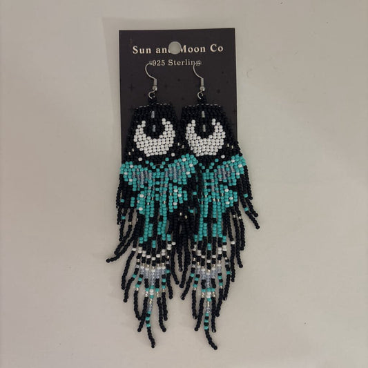 Bohemian Butterfly Tassel Earrings Black