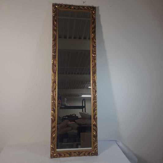VTG RECTANGULAR GOLD FRAMED MIRROR