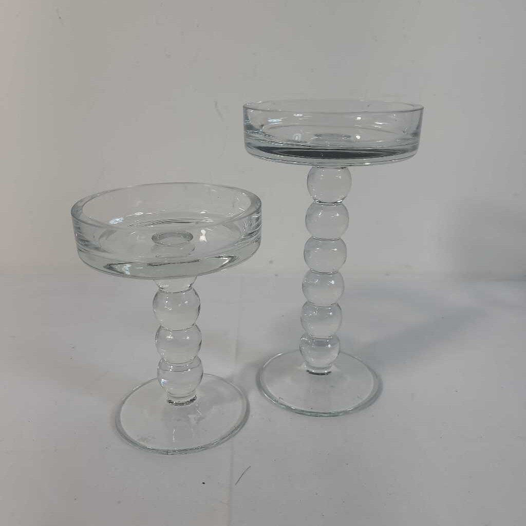 PR ROUND CRYSTAL CANDLE HOLDERS