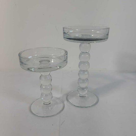 PR ROUND CRYSTAL CANDLE HOLDERS